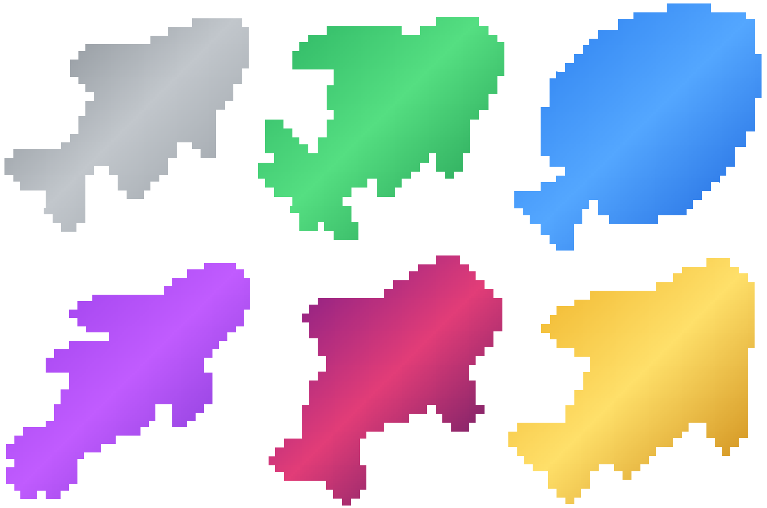 Six colored fish silhouettes showing rarity tiers